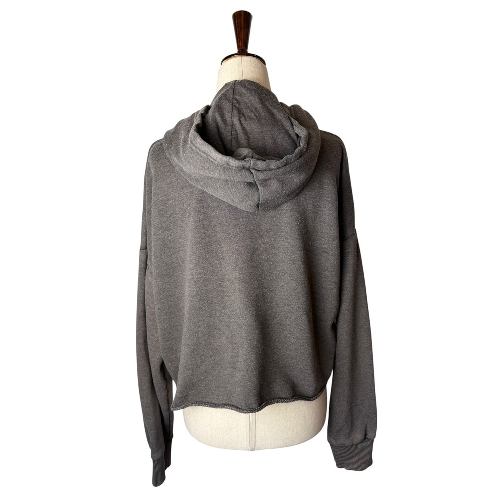 Aerie Quarter Zip Hoodie Women Small Brown Gray Cropped Sweatshirt Athleisure - Picture 3 of 10